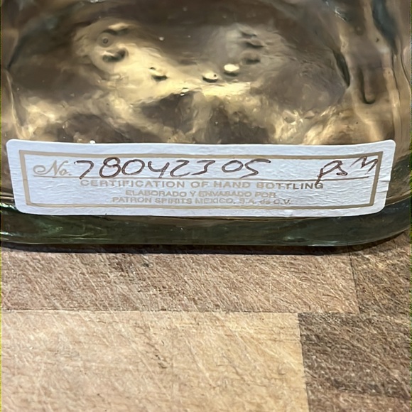 PATRON SILVER TEQUILA BOTTLE 375 ML GLASS BOTTLE WITH CORK EMPTY - Picture 7 of 9